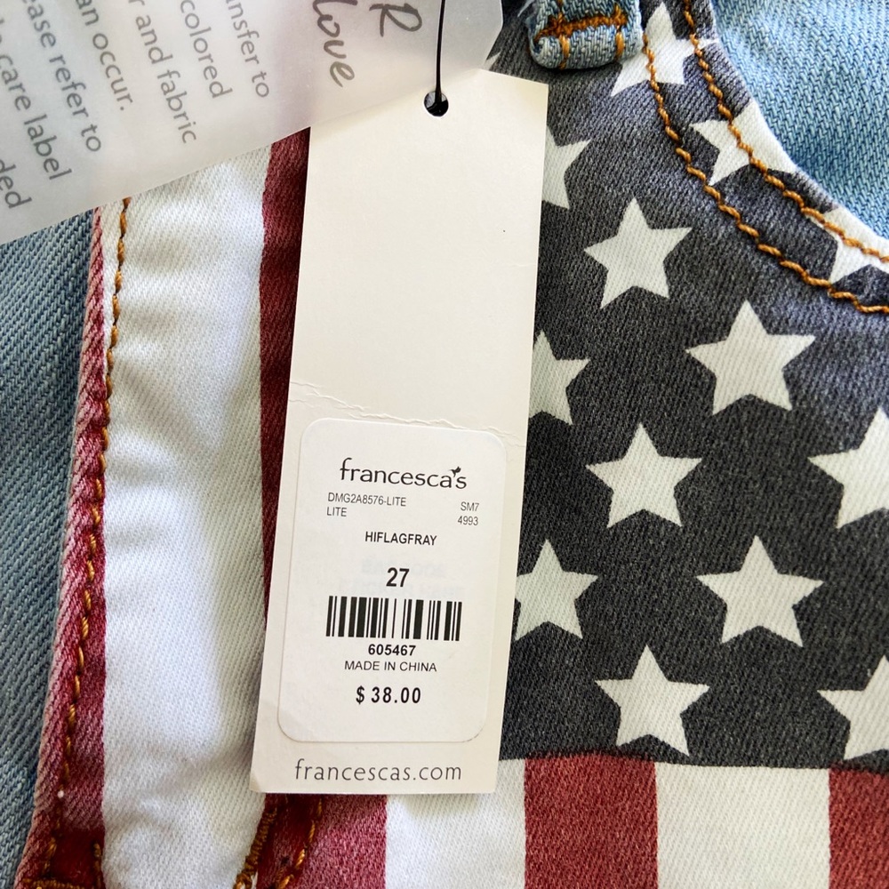 Francesca’s American flag shorts